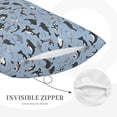 thumbnail image 3 of Naloa Dolphins Pillowcase, Throw Pillowcase, Wrinkle-Free, Stain-Resistant with Hidden Zipper for Bedroom Sofa-14"x20", 3 of 6