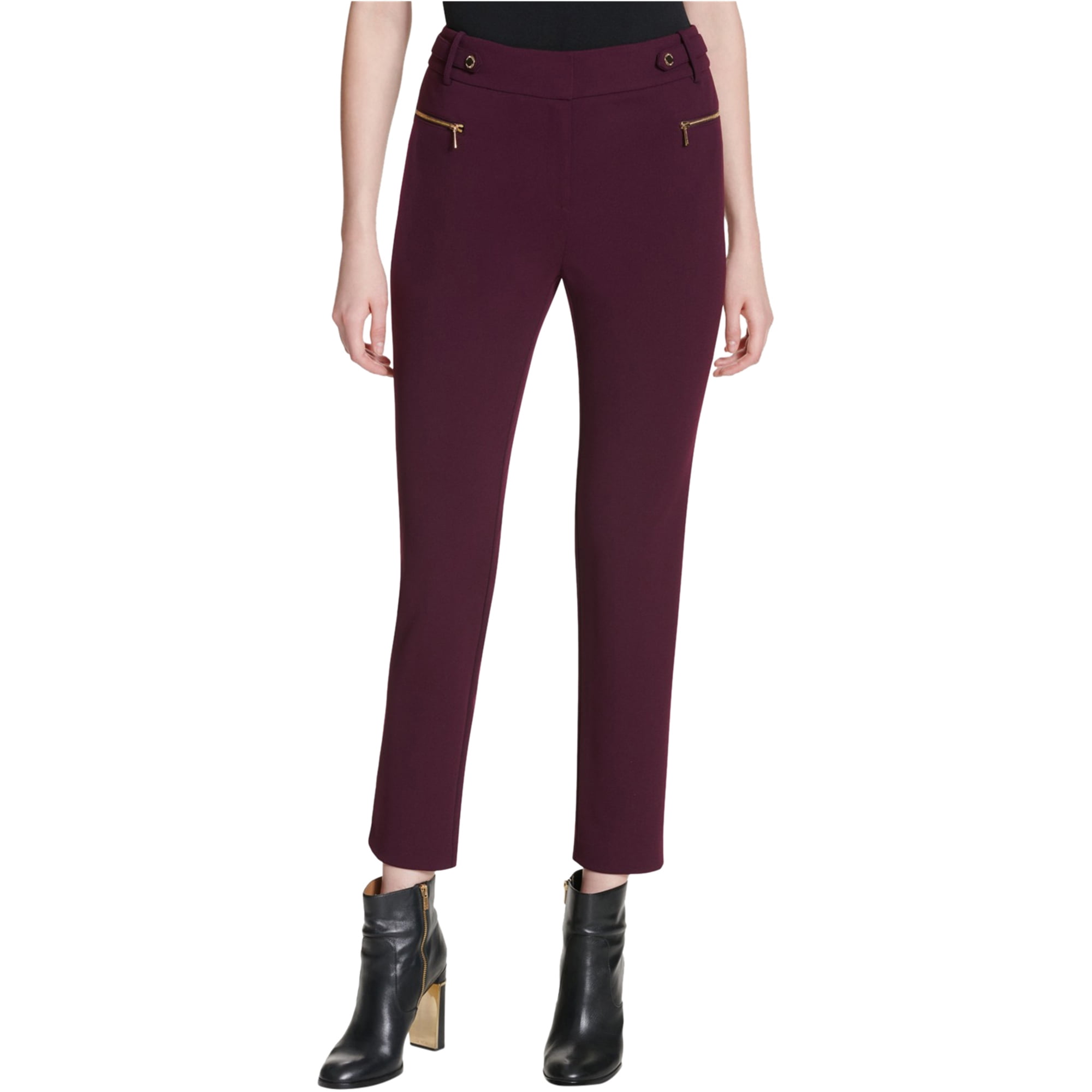 Calvin Klein Womens Crepe Scuba Dress Pants, Purple, 8 