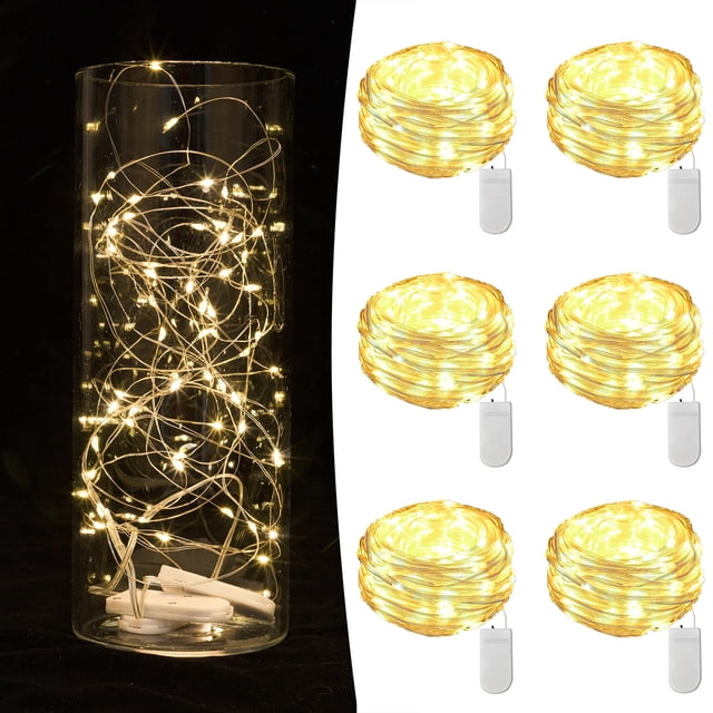 Fairy Lights Siuholi, paquete de 6 luces LED, funciona con pilas de 2 m