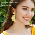 thumbnail image 3 of Beaded Circle Earrings, Handcrafted Half Circle Beaded Drop Earrings Ultra Light  For Party, 3 of 8