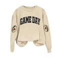 thumbnail image 2 of Gamivast Crewneck Sweatshirts Women Funny Football Graphic Drop Shoulder Crewneck Sweatshirt Loose Casual Long Sleeve Game Day Pullover Superbowl Outfit, 2 of 3
