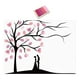 thumbnail image 1 of Árbol de huellas dactilares en lienzo para manualidades, bodas, decoración creativa y versátil con grafitis. Rosa, 1 of 9