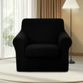 thumbnail image 2 of U-NICE HOME 2 Pieces Stretch Recliner Chair Cover Washable Chair Slipcover With Individual Seat Cushion for Pet Friendly, Black, 2 of 7