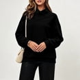 thumbnail image 5 of Horkkom Mock Neck Sweatshirt Solid Color Casual Long Sleeve Tops Oversized Pullover Fall Sweatshirt XXL, 5 of 6