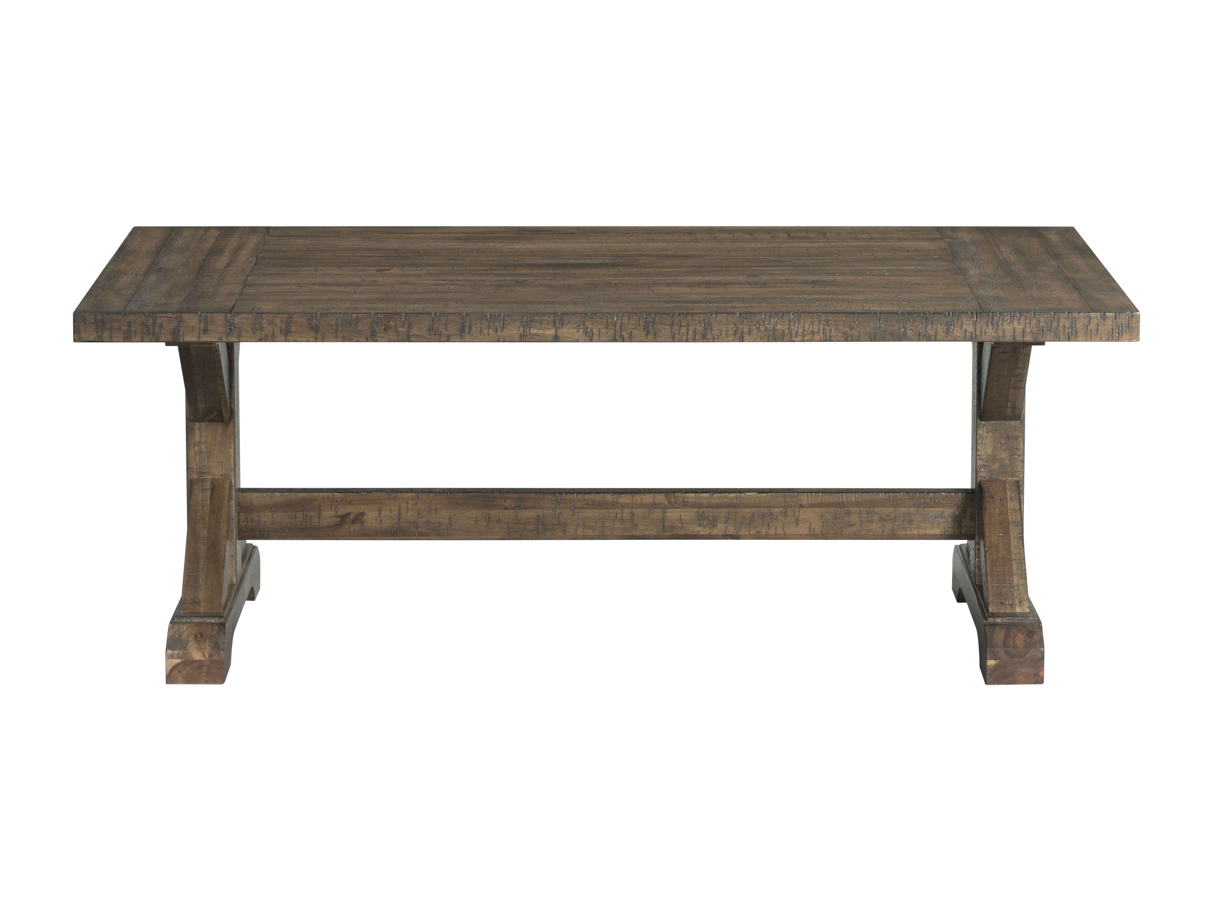 Picket House Furnishings Finn 3-Piece Accent Trestle Table Set in Dark Walnut