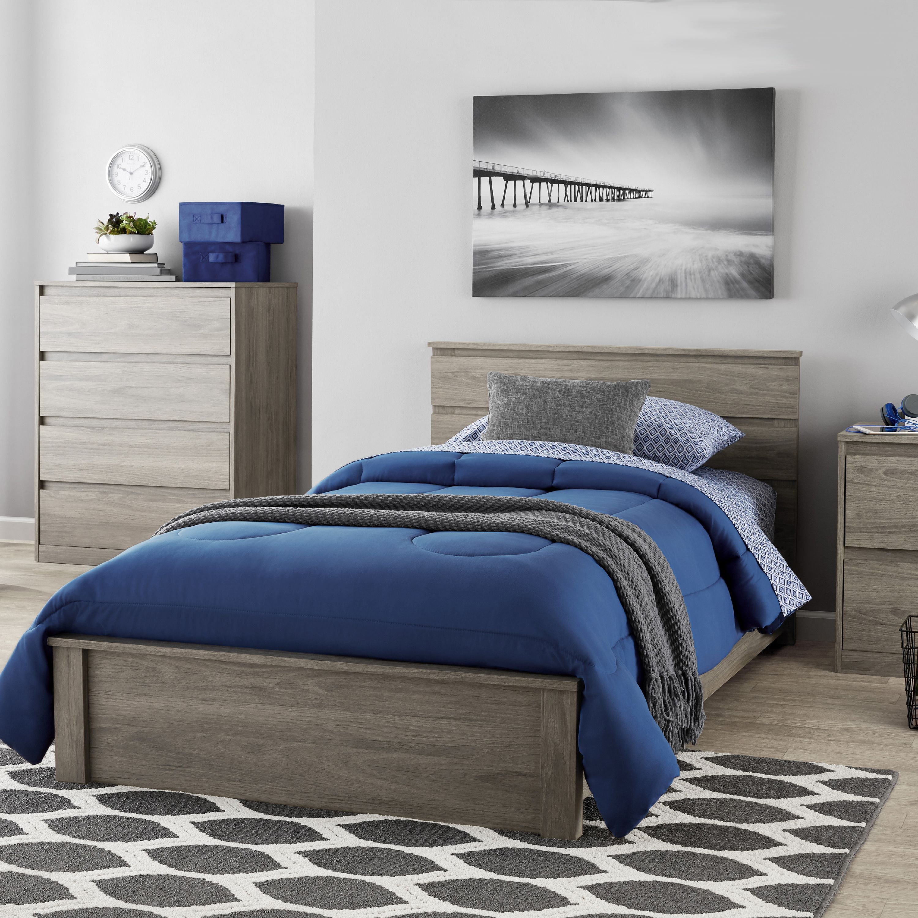 Mainstays Westlake Twin Bed Rustic Oak Com