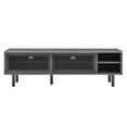 thumbnail image 4 of Media TV Stand Console Table, Dark Grey Gray, Wood, Metal, Industrial Living Room Lounge Cafe Lobby Hospitality Restaurant, Modern Contemporary HB34574, 4 of 10