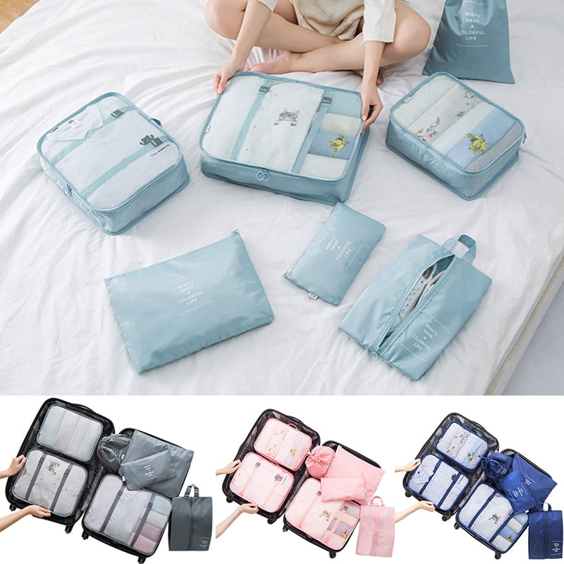 Waterproof Packing Cube Compression Clothes Storage Bag Travel Insert Case D 