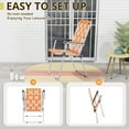 thumbnail image 4 of Ktaxon 2Pcs Patio Folding Web Lawn Chair Set, Outdoor Beach Chair Portable Camping Chair (21 x 22.8 x 36.6 in, Orange & White), 4 of 10