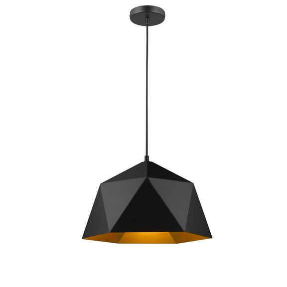 Bethel International Single Pendant Lighting Black Metal