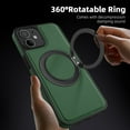 thumbnail image 5 of Allytechgroup Magnetic Case for iPhone 11, Built-in Invisible 360° Rotatable Kickstand, Compatible with MagSafe, PU Leather Slim Shockproof Protective Phone Case Cover, Darkgreen, 5 of 7