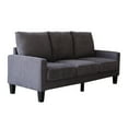 thumbnail image 6 of 75" Grey Sectional Couch with Storage, 3 Seat Couch with 6.7" Soft Seat Cushion, Mid-Century Modern Love Seat Couch for Living Room, Bedroom, Dark Grey, 6 of 9
