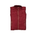thumbnail image 3 of Women's Puffer Vest Quilted Lightweight Gilet Padded Bubble With Fleece Lining Burgundy Large, 3 of 3