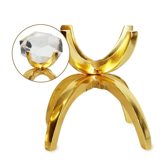 My Shelfie Modern Claw Crystal Display Stand - Brass-Coated, Small