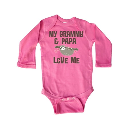 

Inktastic Grammy and Papa Love Me Gift Baby Boy or Baby Girl Long Sleeve Bodysuit