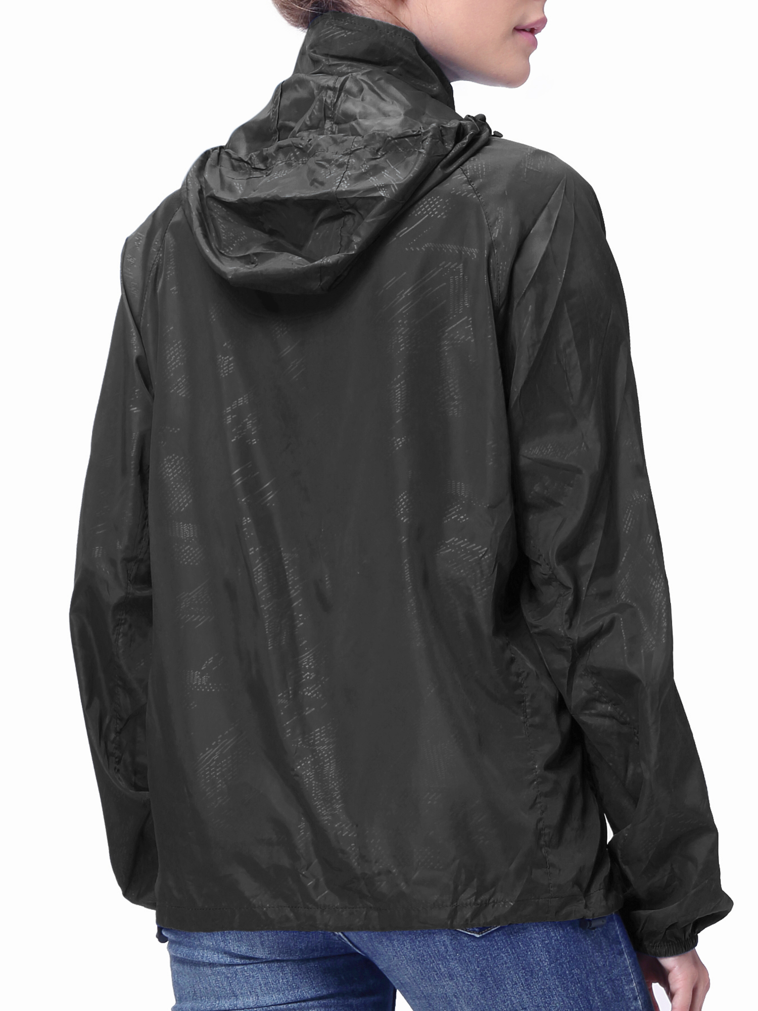 FOCUSSEXY Women's Hooded Rain Jacket Waterproof Windbreaker Hooded Rain Outdoor Poncho Running Jackets Womens Raincoat Packable Hooded Shirt Quick Dry - image 2 of 8