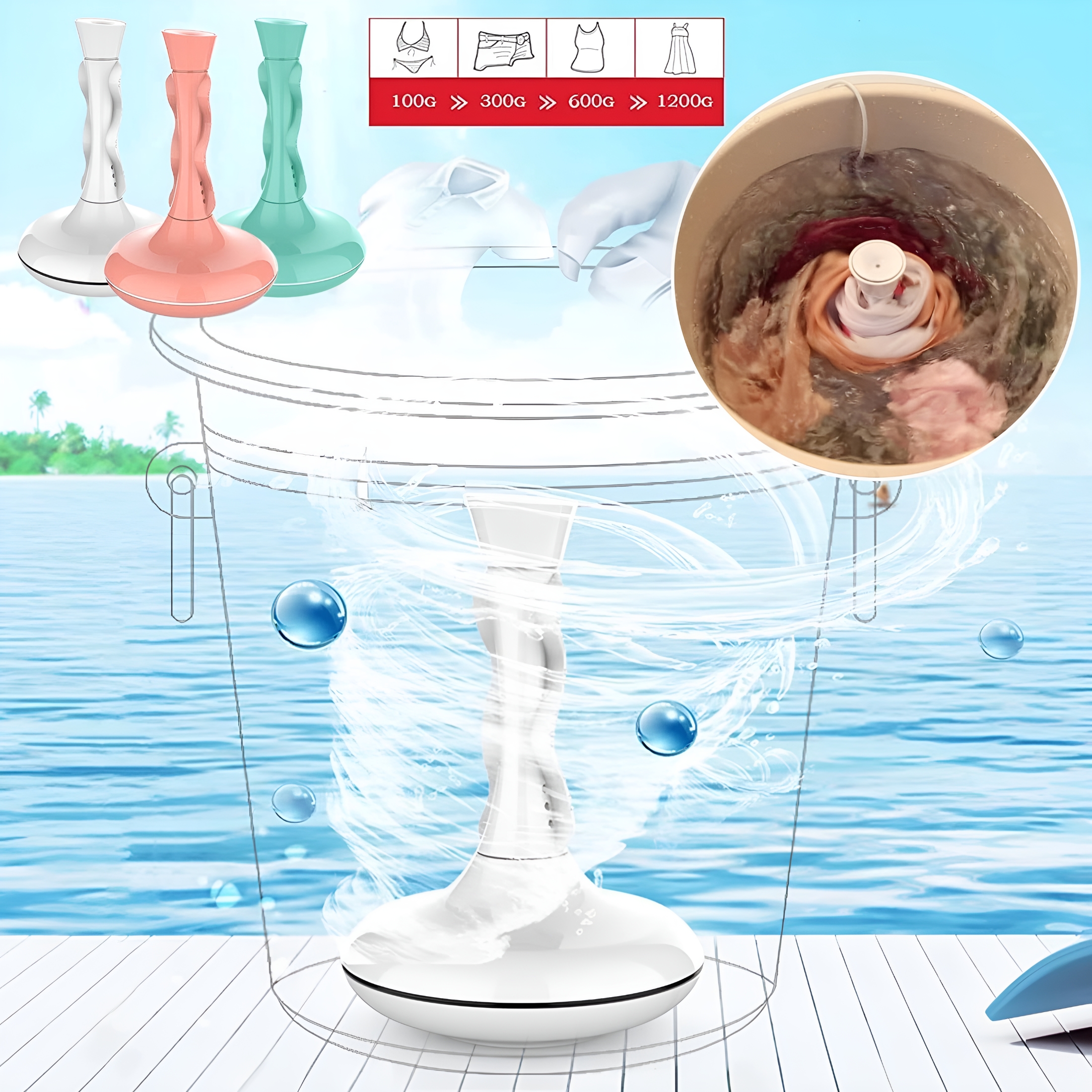 CURYMAY 2026 New Portable Washing Machine,Portable Washing Machine for Sink,Mini Washing Machine,Turbine Washing Machine with Usb,Suitable for Home,Business,Travel,College Room,Rv,Apartment (White)