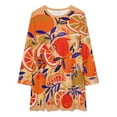 thumbnail image 2 of Fresh Citrus Orange Loose Dress Evening Dress Summer Dresses for Women Luxury Dress Long Sleeved Dress, 2 of 4