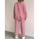 thumbnail image 4 of Conjunto Deportivo de Dos Piezas para Mujer: Sudadera y Pantalón Deportivo de Cuello Redondo Liso y Holgado, Conjunto de Jersey para Estar en Casa. Rosa XL, 4 of 5
