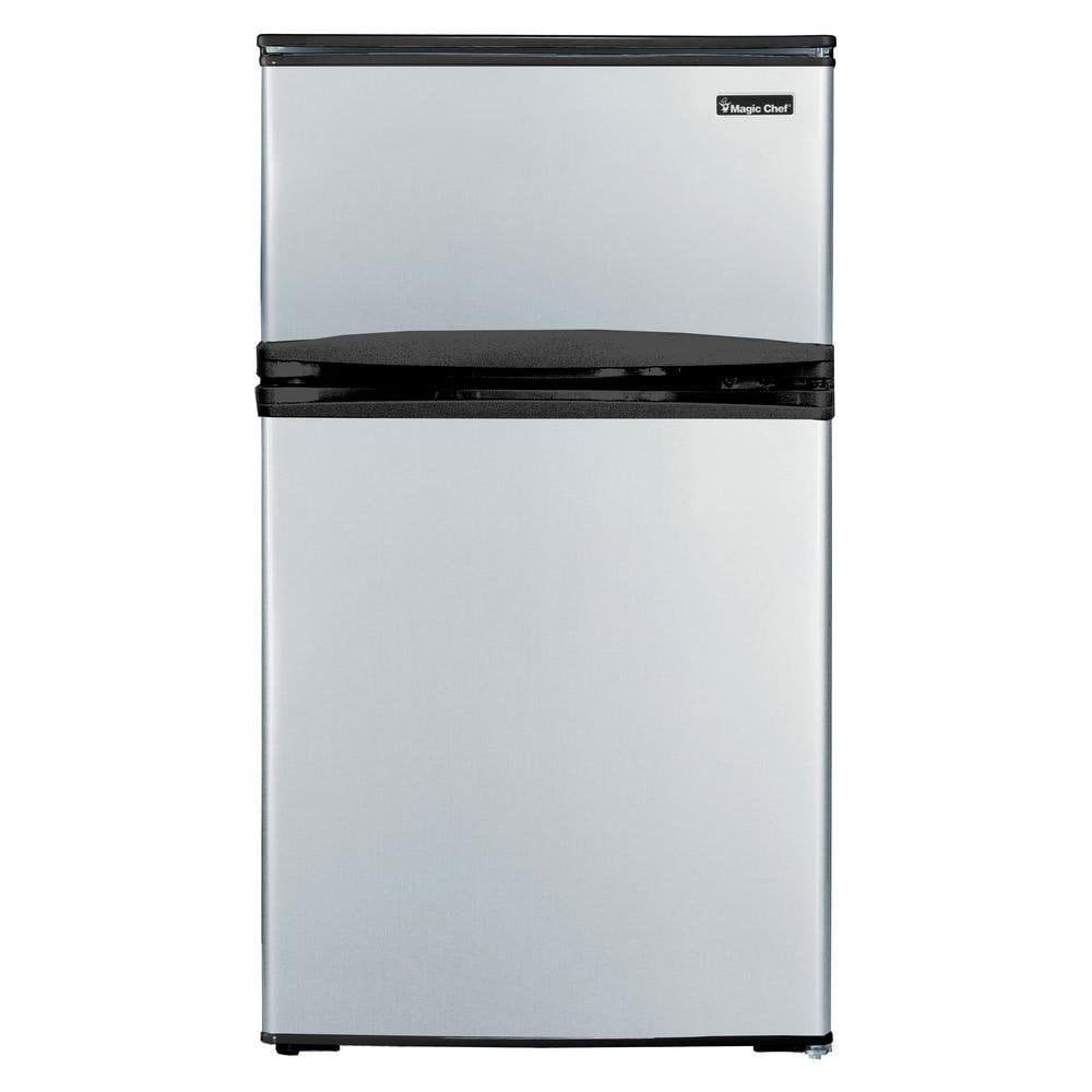 Magic Chef 3.1-cu. ft. Mini Refrigerator with Top Freezer in Stainless Look