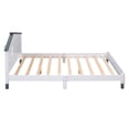 thumbnail image 4 of ARCTICSCORPION Wood Full Size Low Platform Bed Frame with House-shaped Headboard, 82.4"L X 57.1"W X 38.3"H 300 lbs Load Easy Assembly, White, 4 of 9