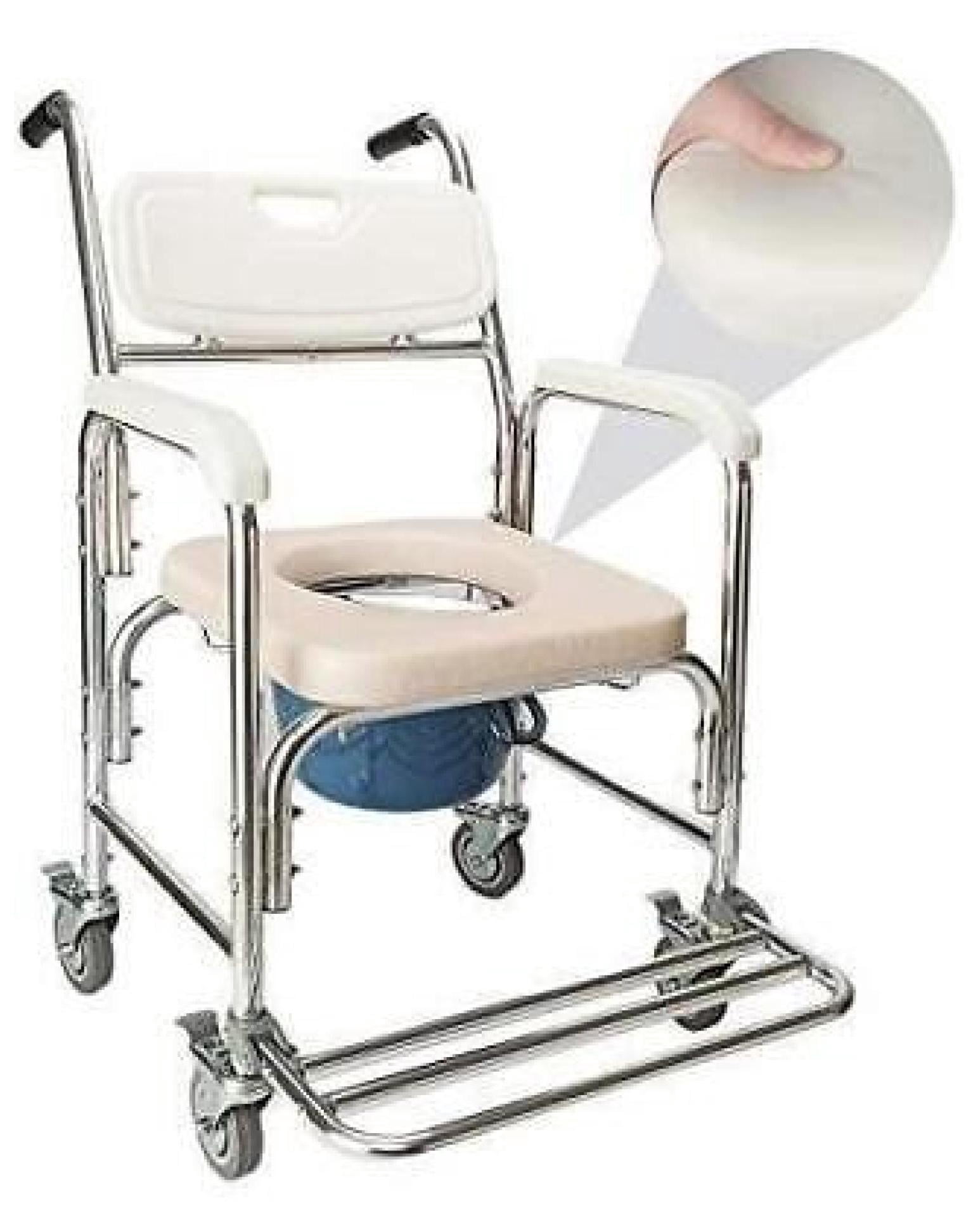 Yunhouse Medical Commode Shower Commode Wheelchair Bedside Toilet and Rolling Chair US
