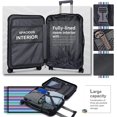 thumbnail image 2 of Valise Rigide 2 Pcs Bagage à Main Léger avec Roues Pivotantes Valise Roulante 22X14X9 Approuvée par les Compagnies Aériennes Pc+Abs Serrure Tsa Coque Rigide de Voyage 14/20 Pouces 2 Pcs, Noir, 2 of 5