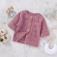 thumbnail image 3 of QUYUON Infant Newborn Baby Knit Sweaters Toddler Baby Girls Thicken Winter Warm Long Sleeve Button Front Cardigans Sweater Kids Ribbed Knitted Sweaters Outerwear Coat 100, 3 of 8