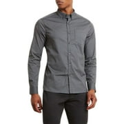 Reaction Kenneth Cole Grid Print Button Down Shirt Large Black Combo