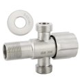 thumbnail image 1 of Válvula de ángulo de 3 vías de acero inoxidable Alupre de 1/2 ", grifo de baño montado en la pared, válvula de cierre, válvula de cierre, 1 of 1