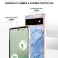 thumbnail image 2 of Designed for Google Pixel 6a Marble Case, Ultra Thin Girls Women Plating Marble Designed Flexible Soft TPU IMD Marble Protective Case Cover for Google Pixel 6a - Blue, 2 of 6
