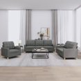 thumbnail image 1 of vidaXL 3 Piece Sofa Set with Cushions Dark Grey Fabric, 1 of 5