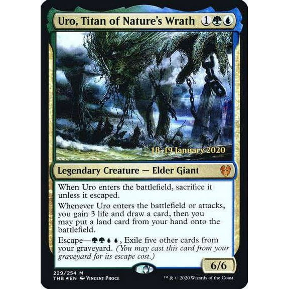 MtG Prerelease & Release Mythic Rare Uro, Titan of Nature's Wrath (Prerelease Promo Foil) #229