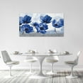 thumbnail image 4 of HFDF Blue Flower Wall Art Floral Pictures Wall Decor Large Master Over Above Bed Canvas Prints Horizontal Artwork Paintings Home Office Decorations For Living Room Bedroom 10x8inch Framed, 4 of 6