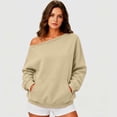 thumbnail image 2 of XINXIAOO Women's Boat Neck Sweatshirt Pullover Y2K Clothes Long Sleeve Vintage Hooded Tops, 2 of 7