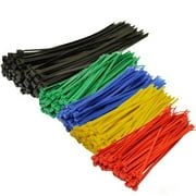 250-Piece/pack Assorted Color Nylon Cable Zip Ties Self Locking
