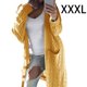 thumbnail image 3 of Qarigey Suéter de punto cálido de manga larga para mujer, cárdigan abierto frontal transpirable para invierno y otoño, abrigo para banquete, Abrigos y chamarras Amarillo XXXL Qarigey AP013007-16, 3 of 6