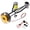 silver with lights, variant on Black 12V 150DB Single Trumpet Air Horn, 18 Inch Chrome Zinc Horn with Compressor for Cars, Trucks, Lorries, Trains and Boats