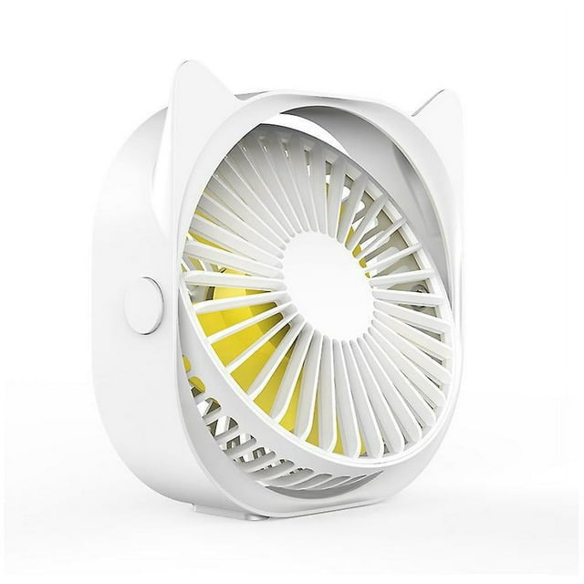 Ventiladores de escritorio USB pequeños y silenciosos: mini ventilador de escritorio lindo, alimentado por USB, 3 velocidades de viento, ventiladores de mesa personales portátiles giratorios