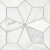 Bedrosians Blomma Floral Honed Marble Mosaic 12 x 12, Bianco (9.81 sq. ft./Case)