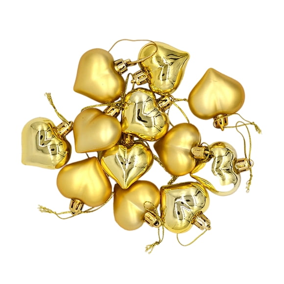Advancent 12 piezas en forma de corazón bola de árbol de Navidad adornos de Navidad oro multiusos Type3 NO3