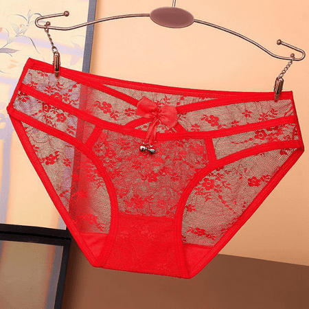Fulorrnie Underwear for Women Juniors Plus Size Briefs Comfort Seamless Panty Sexy Chic Cute Breathable Panties Red L