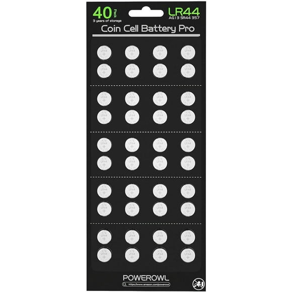 High Capacity LR44 Batteries 40 Pack, L1154F AG13 357 303 SR44 A76 Premium Alkaline Battery 1.5V Button Coin Cell Batteries
