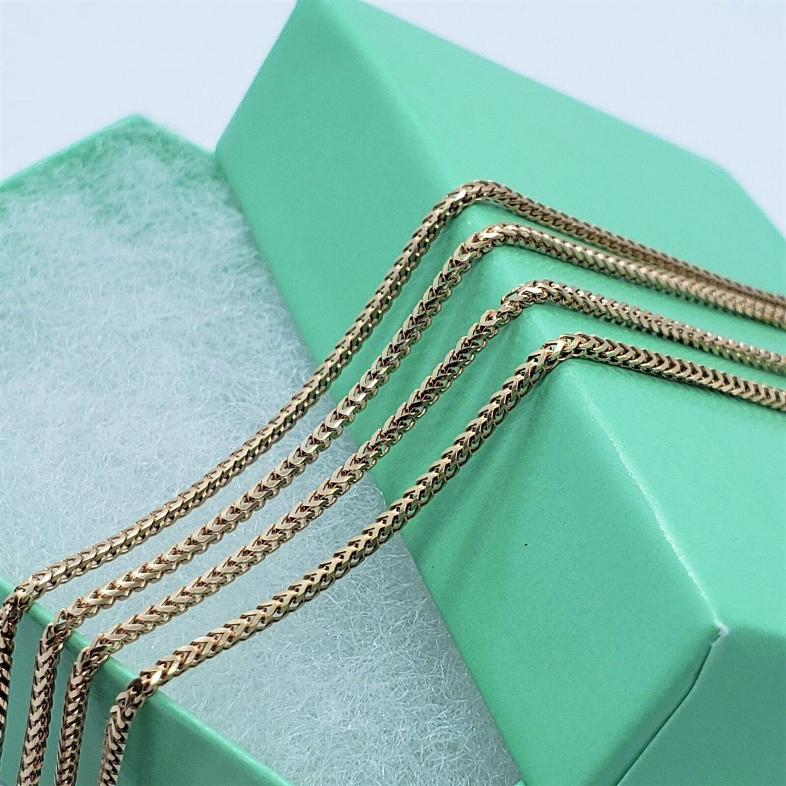 14K Solid Rose Gold Franco Necklace Chain 1.5mm