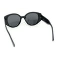 thumbnail image 4 of Womens Mod Fashion Round Thick Temple Plastic Chic Sunglasses All Black, 4 of 4