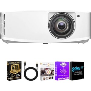 Optoma UHD35STx 4K Short Throw Gaming Projector Bundle with HDMI Cable & CPS
