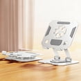thumbnail image 5 of Rotatable Foldable Metal Tablet & Phone Stand - Portable Desktop Holder for Smartphones & Tablets, Durable Adjustable Stand with Stable Base, Perfect for Home, Office & Travel Use, 6.3*5.9in, White, 5 of 7