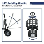 BETISEF Collapsible Fishing Cart w/11’’ All-Terrain Wheels for Sand,550lb Large Capacity Beach Wagon Heavy Duty Garden Cart with Rod Holders,Umbrella Holder and Storage Pockets