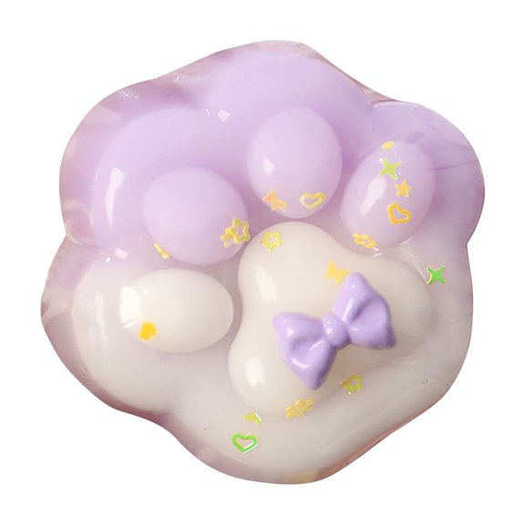 Taba squeezed Paw, Paw squeezed Toys, Cute Tri-Color Squeeze Toys for Stress Relief and Relax, Sticky squeezed Fidget Toys for Party Favors Novelty Things Birthday Gift(Light Purple)