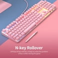 thumbnail image 6 of Ajazz Mechanical Keyboard Mouse Combo USB Wired Gaming Keyboard Mouse Set 104 Keys Mixed Light Keyboard Pink (Blue Switch), 6 of 8